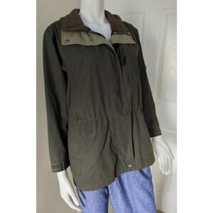 PACIFIC TRAIL Moss Green & Brown Zip & Snap Jacket Plaid Lined Women's Size PM